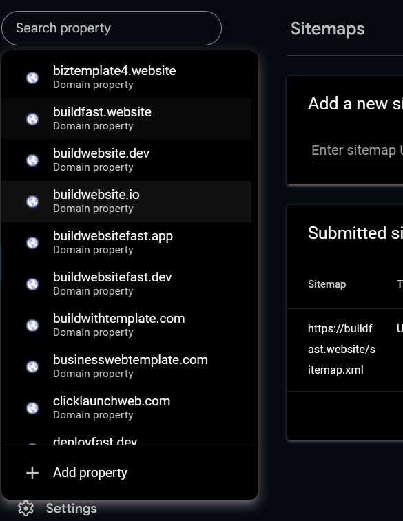 georgedevz's tweet image. Manually added all domains to Google Search Console