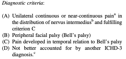 Umberto Pensato 🇮🇹 🇨🇦 (@upensato) on Twitter photo We propose diagnostic criteria for "painful nervus intermedius attributed to Bell's palsy", a widespread #headache condition left out by the ICHD-3. <a href="/RaffaeleOrnello/">Raffaele Ornello</a> <a href="/JCephalalgia/">Cephalalgia</a> <a href="/ihs_official/">International Headache Society</a> journals.sagepub.com/doi/10.1177/03… We propose diagnostic criteria for "painful nervus intermedius attributed to Bell's palsy", a widespread #headache condition left out by the ICHD-3. <a href="/RaffaeleOrnello/">Raffaele Ornello</a> <a href="/JCephalalgia/">Cephalalgia</a> <a href="/ihs_official/">International Headache Society</a> journals.sagepub.com/doi/10.1177/03…