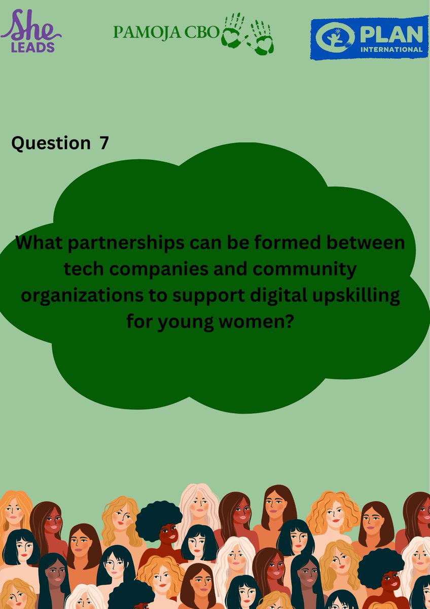 Pamoja Community-Based Organisation (@pamojacbo_ke) on Twitter photo Question 7
What partnerships can be formed between Tech companies and community organizations to support digital upskilling for girls and young women?
#EmpowerHerNow
#OpportunitiesforHer
<a href="/PlanKenya/">Plan International Kenya</a>
<a href="/SheLeadsKenya/">She Leads Kenya</a>
<a href="/ImarishaFuture/">ImarishaFuture ForGirlsCBO</a> Question 7
What partnerships can be formed between Tech companies and community organizations to support digital upskilling for girls and young women?
#EmpowerHerNow
#OpportunitiesforHer
<a href="/PlanKenya/">Plan International Kenya</a>
<a href="/SheLeadsKenya/">She Leads Kenya</a>
<a href="/ImarishaFuture/">ImarishaFuture ForGirlsCBO</a>