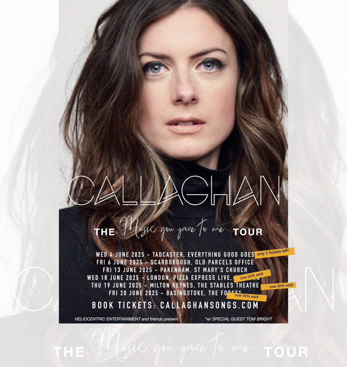 Tickets selling fast for my UK tour!! 🎟️🎵 👉🏻 callaghansongs.com/live