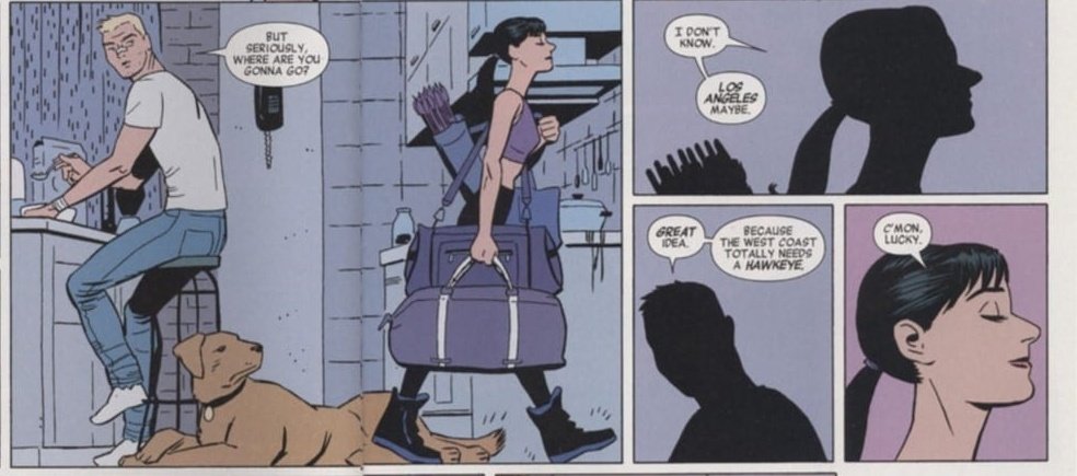 Aqua_X0's tweet photo. @CVBrady @CalorVini @KeyWatkins51299 Wow you're so wrong. In hawkeye 2012, clint calls kate hawkeye and kate has hawkeye as her superhero name too. Kate's own solo series is called hawkeye, people also thought she was clint becuz she's hawkeye and when clint and kate are both there, people call them hawkeyes https://t.co/NmESdEy8uw