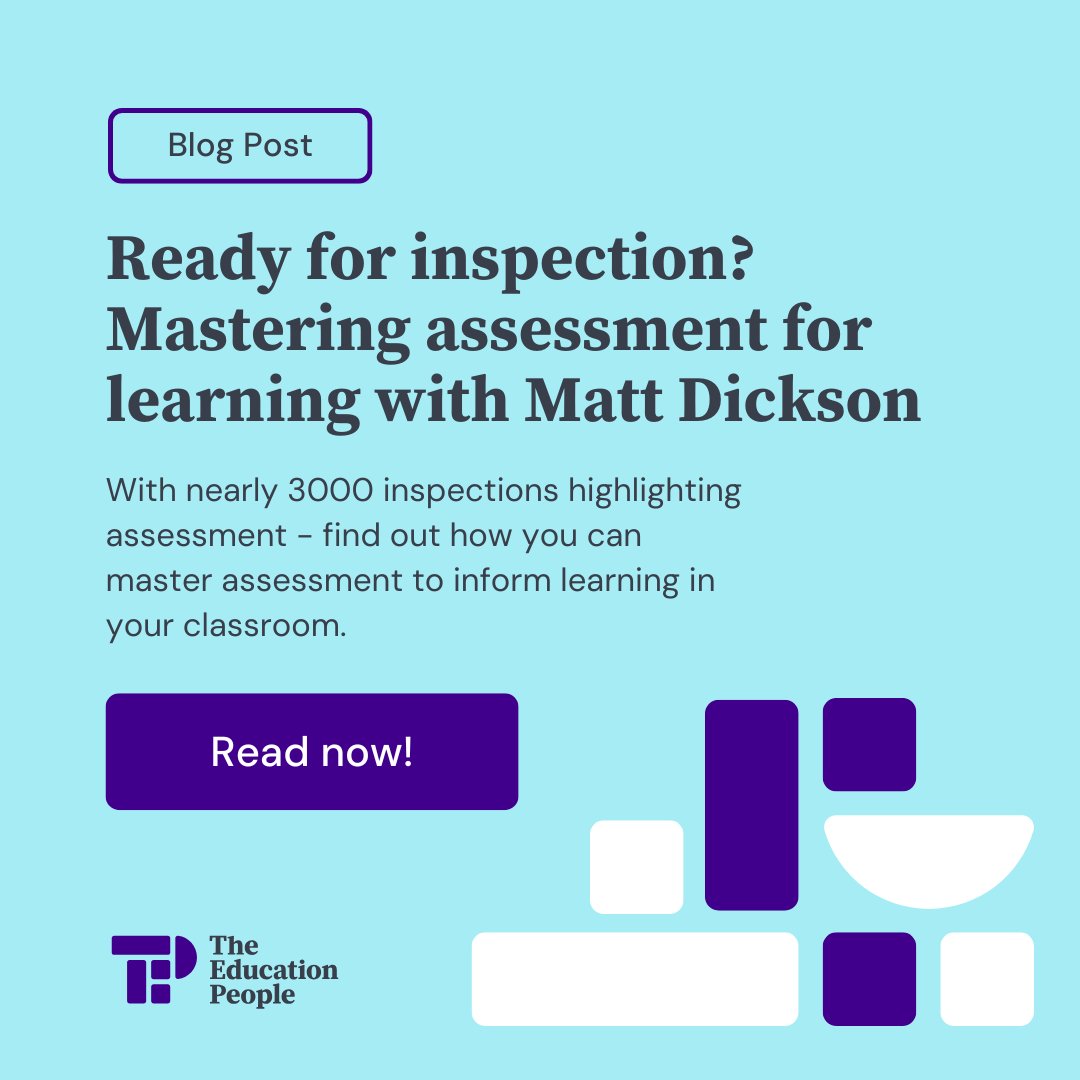 Read our latest blog where Matt Dickson explains why assessment remains a major focus for school improvement and why now is the time to focus on Assessment for Learning. He also provides details of his latest assessment training.
Find out more here &gt;&gt; ow.ly/LbH250VQ1lX