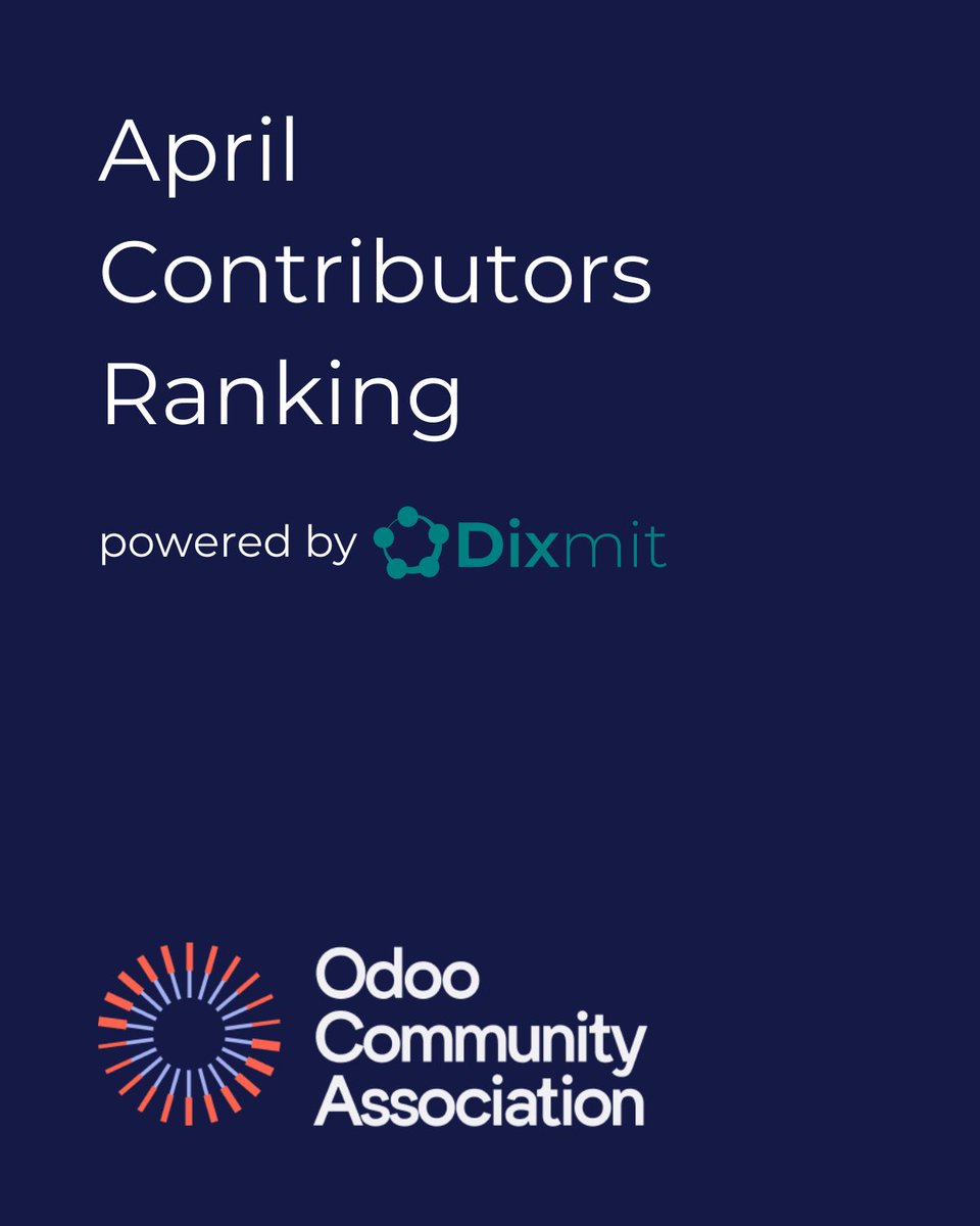 OdooCommunity's tweet image. ⭐ #OCA April Contributors Ranking is out! 

Congrats to the Top 10 Contributors of this month:  Pedro Baeza,  Jacques-Etienne Baudoux, Bhavesh Heliconia, Enric Tobella, Victor Almau, Marcel Savegnago, Denis Roussel, Miquel Raïch,  Raphaël Valyi, Carlos López.

#odoo