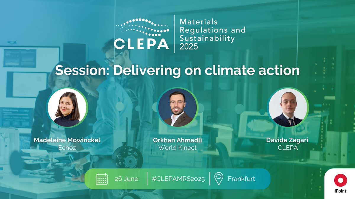 🌍How is the automotive supply chain putting sustainability commitments into action? 🌱
 
Join us on 26 June at #CLEPAMRSE2025 for the session “Delivering on Climate Action” and get insights on: 
 ✔ Decarbonisation strategies 
 ✔ Climate neutrality 
 ✔ Building resilient