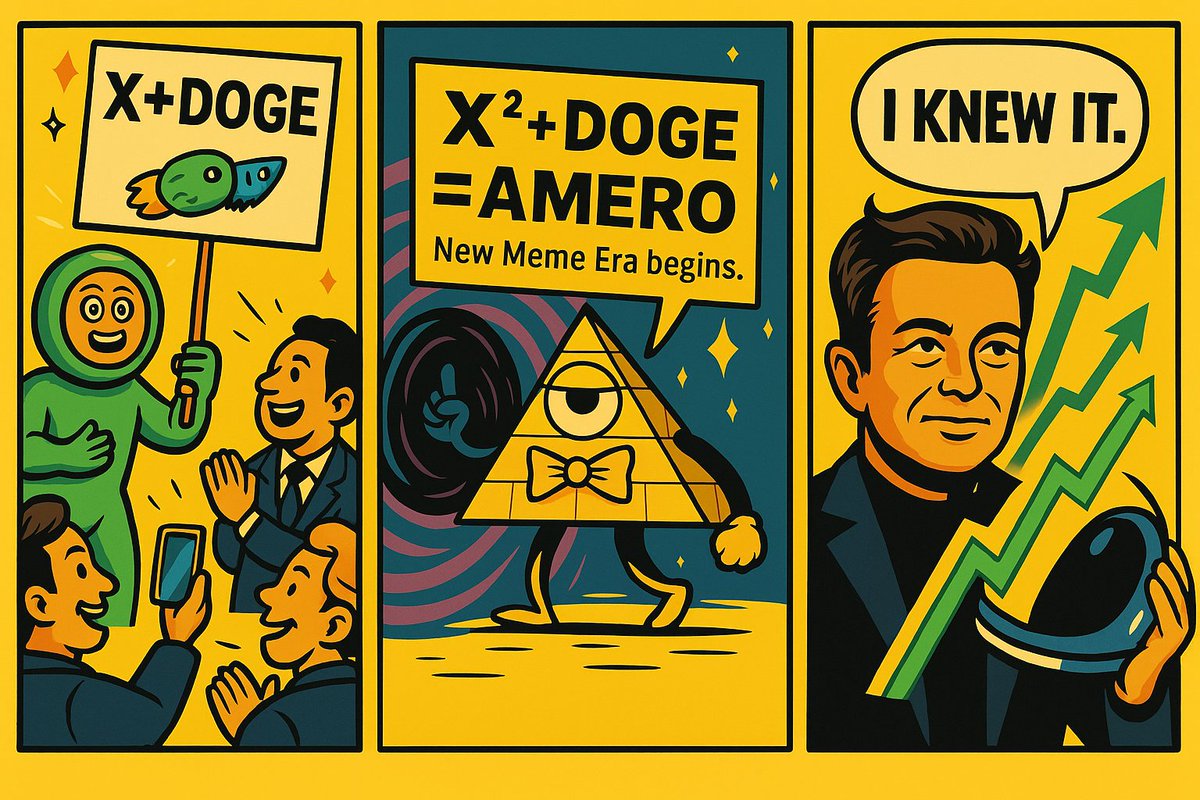 AmeroMeme's tweet image. @elonmusk cracked the code.
But AMERO completed the equation.
 X² + DOGE² = $AMERO
The next meme era isn’t a joke.
#AMERO #MemeCoinLogic #NextMemeEra