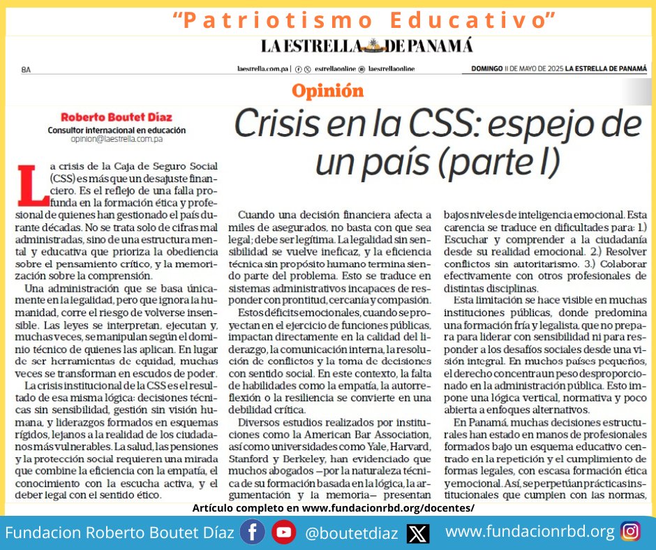 BoutetDiaz's tweet image. #meducapanama #suntracs #asoprofpanama #universidaddepanama #aevepanama #padresdefamilia #prdespanama #rm #panameñistas #vamosporpanama #movimientoestudiantil #csspanamá #doctorespanama #salud #panama
fundacionrbd.org/docentes/