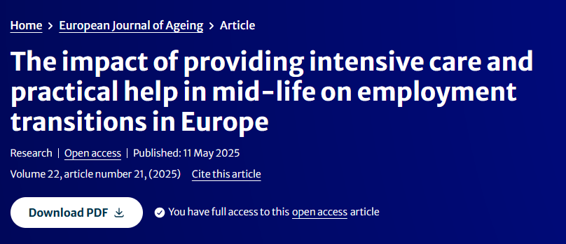 CED Barcelona (@cedemografia) on Twitter photo 🆕 paper by Spijker J, <a href="/popageing/">Jeroen Spijker</a> van Damme M, <a href="/maikevd2011/">Maike van damme</a> Arpino B (2025).
This paper examines how caregiving influences employment transitions among employed mid-life adults (50–69 years)...
doi.org/10.1007/s10433… 🆕 paper by Spijker J, <a href="/popageing/">Jeroen Spijker</a> van Damme M, <a href="/maikevd2011/">Maike van damme</a> Arpino B (2025).
This paper examines how caregiving influences employment transitions among employed mid-life adults (50–69 years)...
doi.org/10.1007/s10433…
