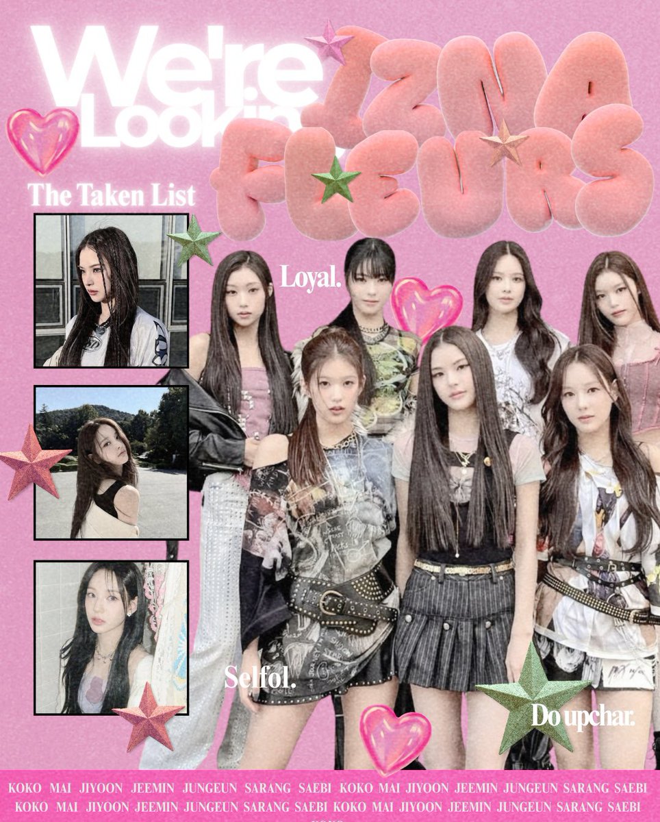 A retweet would mean the world, ❤︎!

A member is missing, please help us to complete the iznafleurs lineup! The poster for the taken list. If your spot’s free, drop your trace below! We’re also on the lookout for SQs or OAs who wanna vibe with us!