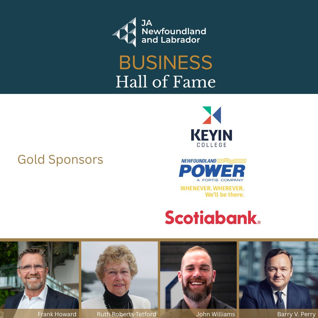 JA Newfoundland and Labrador (@janlinspires) on Twitter photo With the JA Newfoundland and Labrador Business Hall of Fame Gala days away, we would like to recognize our gold sponsors, <a href="/NFPower/">Newfoundland Power</a>, Keyin College, and <a href="/scotiabank/">Scotiabank</a> .
In addition to celebrating excellence, this event celebrates JA's work with youth! Thank you for your support. With the JA Newfoundland and Labrador Business Hall of Fame Gala days away, we would like to recognize our gold sponsors, <a href="/NFPower/">Newfoundland Power</a>, Keyin College, and <a href="/scotiabank/">Scotiabank</a> .
In addition to celebrating excellence, this event celebrates JA's work with youth! Thank you for your support.