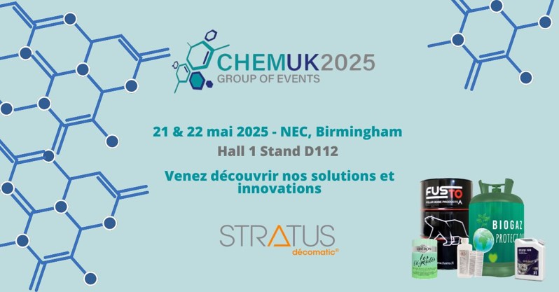 Nous serons présents au salon CHEM UK 2025 !
Soyez prêts à découvrir nos solutions innovantes pour l’industrie chimique.

Nous mettons à votre disposition des technologies de pointe et des produits durables adaptés à vos besoins.

📍 Hall 1, Stand D112
📅 21 et 22 mai 2025 - NEC,
