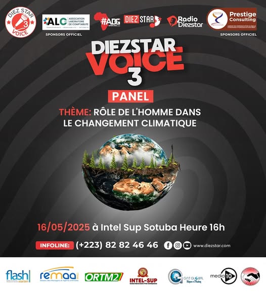 ALCMali223's tweet photo. 🎤🌍 Mobilisation artistique pour le climat !
 ALC-Mali soutient activement l’initiative DieZstar Voice3 : un concours de chant, porté par de jeunes talentsautour du climat comme thème choisi.
Ensemble, donnons de la voix pour protéger notre planète !
#DieZstarVoice3 #ALCMali https://t.co/xh54PneKsD