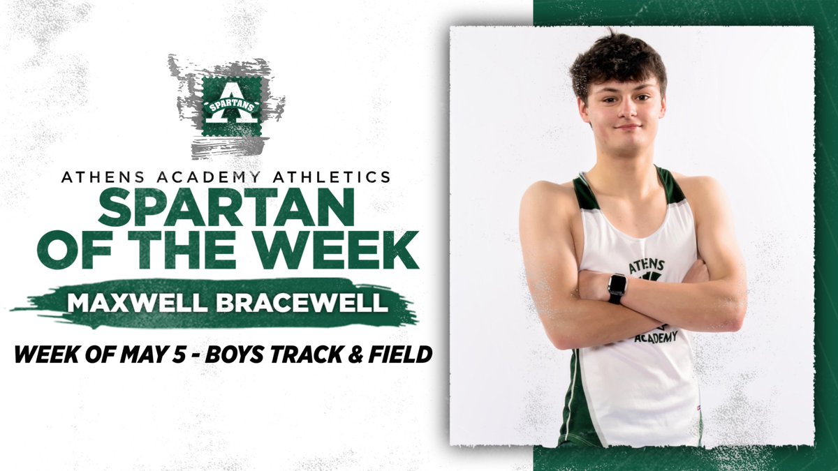 ᴀᴛʜᴇɴs ᴀᴄᴀᴅᴇᴍʏ ᴀᴛʜʟᴇᴛɪcs (@spartanathletic) on Twitter photo Congratulations to senior Maxwell Bracewell for being named Spartan of the Week! <a href="/acad_track/">𝗔𝗧𝗛𝗘𝗡𝗦 𝗔𝗖𝗔𝗗𝗘𝗠𝗬 𝗧𝗥𝗔𝗖𝗞& 𝗙𝗜𝗘𝗟𝗗</a> #GoSpartans Congratulations to senior Maxwell Bracewell for being named Spartan of the Week! <a href="/acad_track/">𝗔𝗧𝗛𝗘𝗡𝗦 𝗔𝗖𝗔𝗗𝗘𝗠𝗬 𝗧𝗥𝗔𝗖𝗞& 𝗙𝗜𝗘𝗟𝗗</a> #GoSpartans