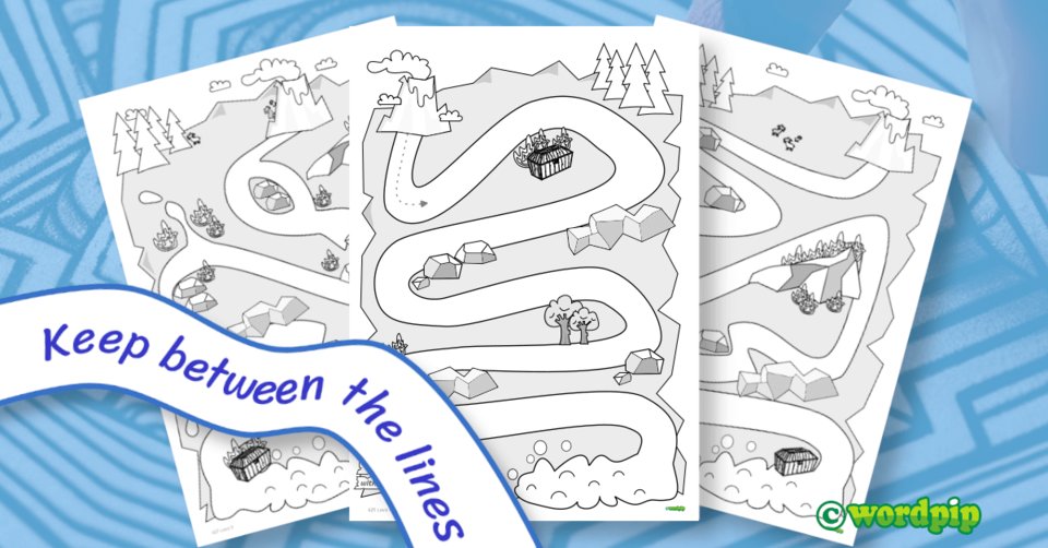 🌋✨ Dive into learning with our fun worksheet featuring a volcano and flowing lava! #LearningFun Follow the lava with your finger or pencil as it journeys to the pool at the end. #FineMotorSkills helps improve coordination. #EarlyEducation 🖍️💦   wordpip.com/keep-between-t…