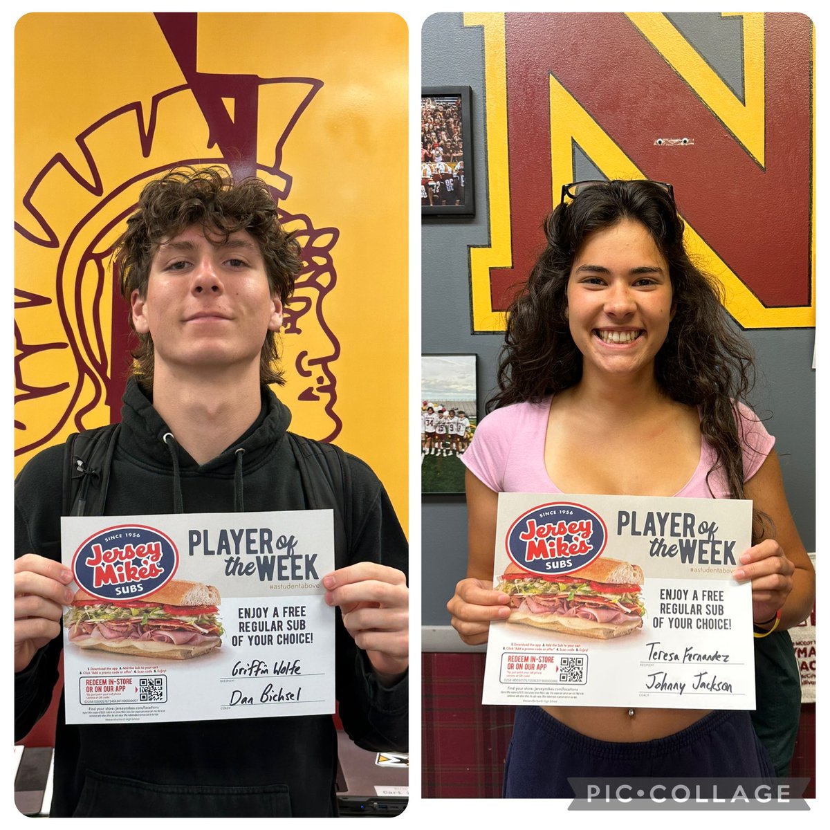 North Warriors AD (@northwarriorsad) on Twitter photo Congrats to our <a href="/jerseymikes/">Jersey Mike's Subs</a> spring Athletes of the Week:
π₯ Griffin Wolfe <a href="/WNorthLacrosse/">WN Warriors Lacrosse</a>
ππΌββοΈ Teresa Fernandez <a href="/wnhs_track/">WNHS TRACK & FIELD</a>
Keep up the great work with your teams Griffin and Teresa!!
#ALLN π₯ ππΌββοΈ Congrats to our <a href="/jerseymikes/">Jersey Mike's Subs</a> spring Athletes of the Week:
π₯ Griffin Wolfe <a href="/WNorthLacrosse/">WN Warriors Lacrosse</a>
ππΌββοΈ Teresa Fernandez <a href="/wnhs_track/">WNHS TRACK & FIELD</a>
Keep up the great work with your teams Griffin and Teresa!!
#ALLN π₯ ππΌββοΈ