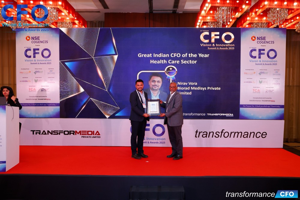 Proud moment for #BioradMedisys! 

Our CFO, Mr. Nirav Vora, is named Great Indian CFO of the Year – Healthcare Sector at the 25th CFO Vision &amp; Innovation Summit 2025. A true testament to visionary leadership and impact-driven financial strategy. 

Congrats, Nirav!

#CFO