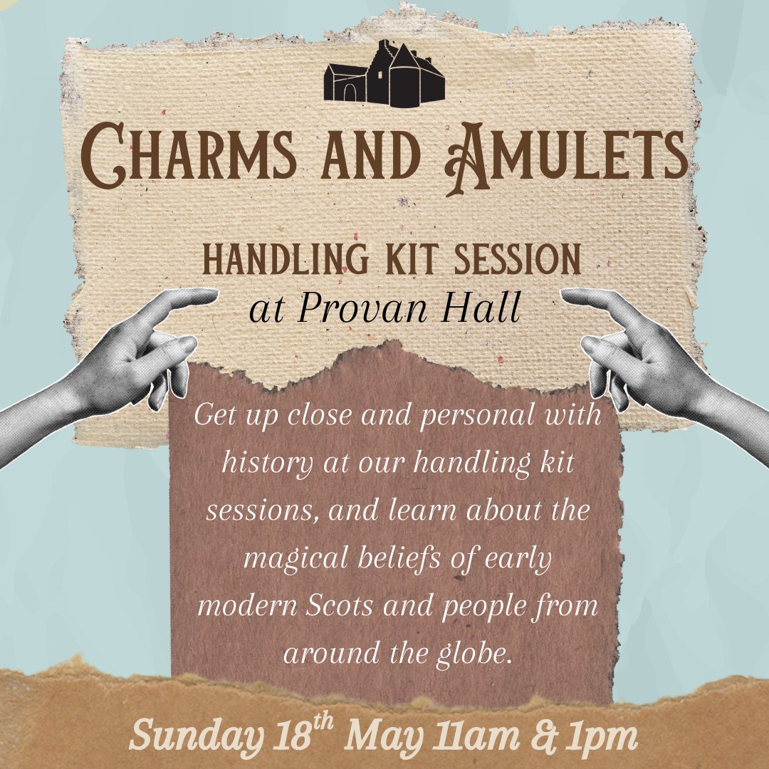 ProvanHall's tweet image. We have a handling kit sessions on this Sunday! Learn about the charms that kept people safe with Lauren, our trainee, at 11am and 1pm in the temporary exhibition space.