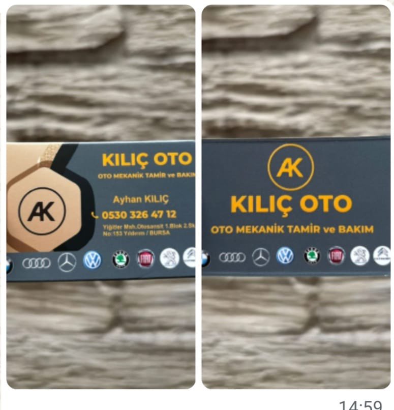 Hemşehrimiz Ayhan KILIÇ’ın açmış olduğu *Kılıç Oto Mekanik Tamir ve Bakım servisinin* Hayırlı olmasını diliyor Rabbim kendisine Helalinden Hayırlısından Bol Kazançlar nasip etsin 

Hemşehrimize Ait böyle kapsamlı işyerinin olduğu bütün hemşehrilerimizin bilgisine…

 BURSA BİNDER