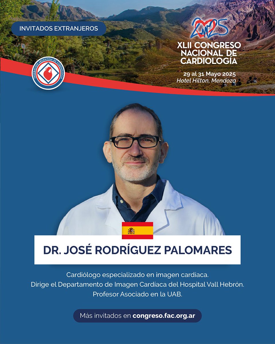 🌍 MÁS VISITAS MUNDIALES

Deslizá la parte II y conocé las eminencias en cardiologia qué estarán dando el presente en el #CNC2025. 

🏔 Nos vemos del 29 al 31 de mayo en Mendoza.