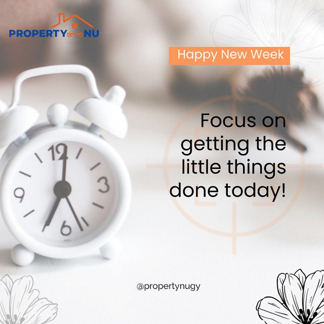 propertynugy's tweet photo. Happy New Week! 

Start your week with intention—because it’s the little things that create the biggest impact. Small steps lead to big wins, and progress is built one task at a time.

Let’s make this week count—one purposeful step at a time.

#Propertynu https://t.co/3JQtKZX9mz