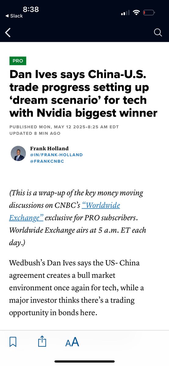 Frank Holland (@frankcnbc) on Twitter photo Reaction & Stock/Bond picks to the temporary #tarrifs reduction between #US & #China
💡 💡 💡: <a href="/DivesTech/">Dan Ives</a> <a href="/jeffkilburg/">Jeff Kilburg</a> <a href="/GilbertGarciatx/">Gilbert Garcia</a>
cnbc.com/2025/05/12/dan…& # Reaction & Stock/Bond picks to the temporary #tarrifs reduction between #US & #China
💡 💡 💡: <a href="/DivesTech/">Dan Ives</a> <a href="/jeffkilburg/">Jeff Kilburg</a> <a href="/GilbertGarciatx/">Gilbert Garcia</a>
cnbc.com/2025/05/12/dan…& #