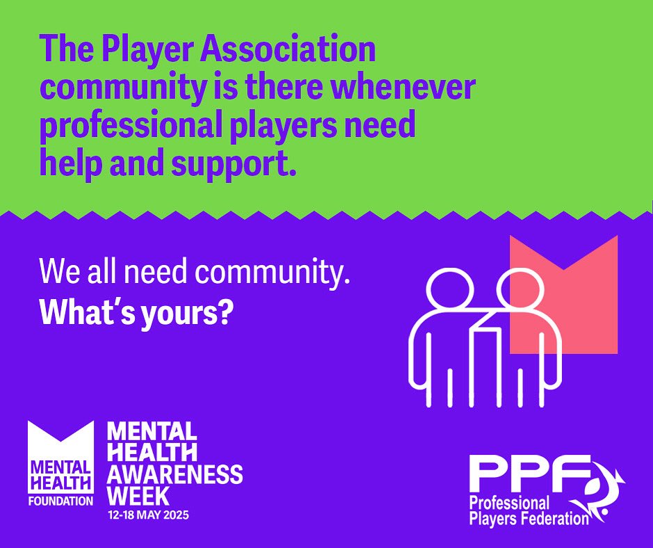 This #MentalHealthAwarenessWeek, we’re proud to stand with the <a href="/PPFplayers/">PPF</a> and the wider Player Association community 🟣💚

If you would like to speak to someone, please contact your PDM or email admin@wrpa.co.uk

We all need community. What’s yours?