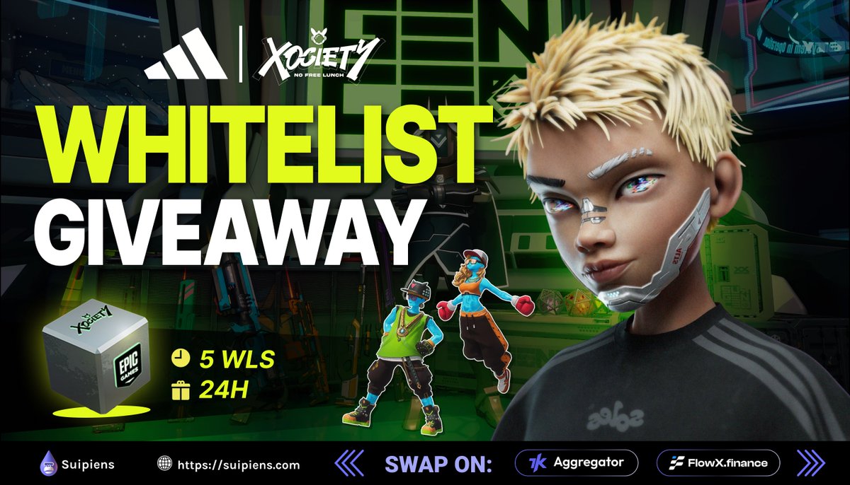 🎁 EXCLUSIVE GIVEAWAY 💰 

<a href="/xocietyofficial/">XOCIETY</a>  🤝 <a href="/suipiens/">Suipiens.sui 🦍💧</a> 

🙏 A big thanks to the xociety.io team for giving our community 5⃣ exclusive WLs to mint @altsbyadida.

Benefits of NFT holders:
✅ Unique ALTS by adidas inspired in-game skins.
✅ $XO Airdrops.
✅ Profit