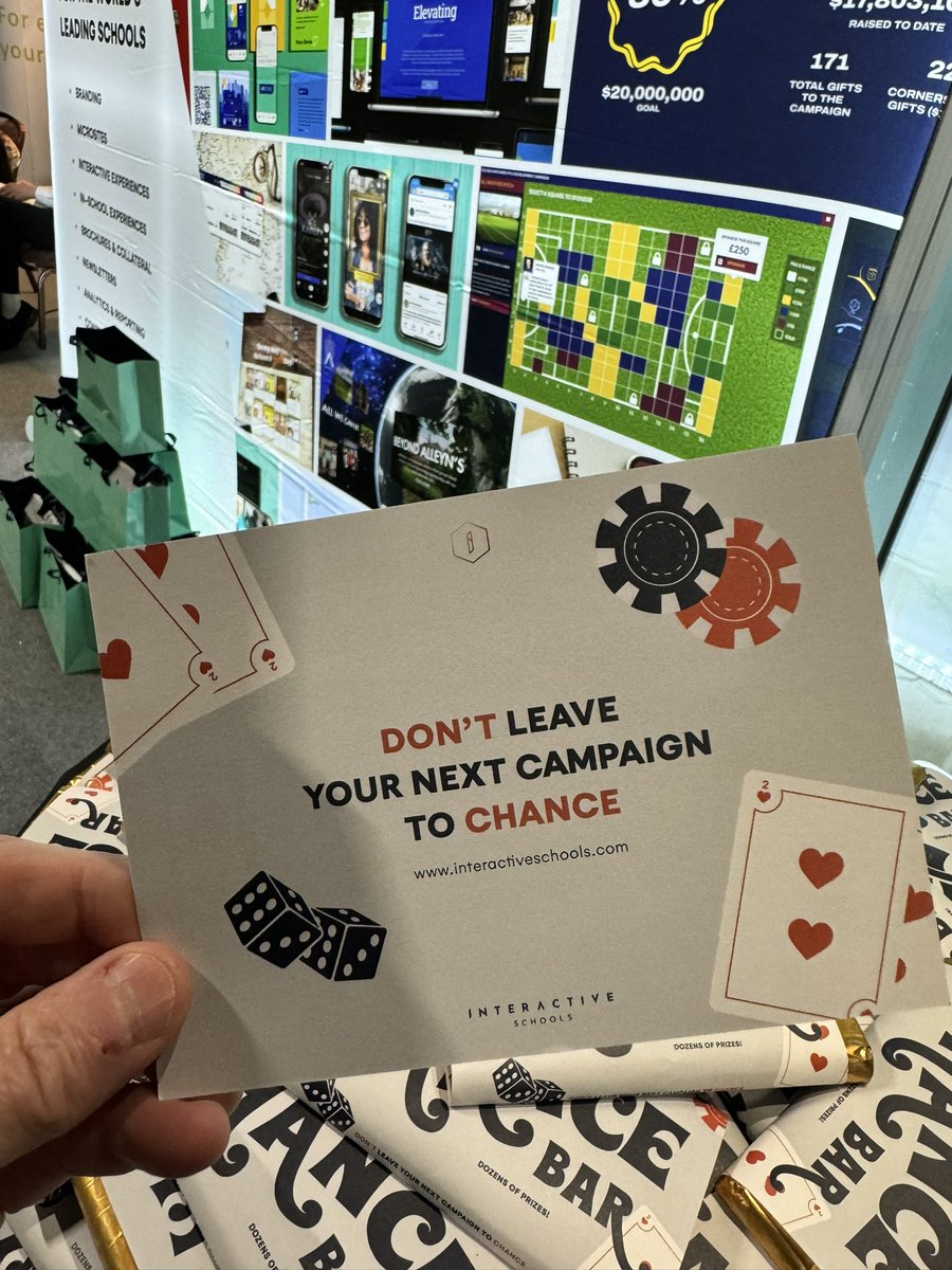 SimonNoakes's tweet image. Don’t Leave Your Next #Campaign to Chance!
@intSchools are proud supporters of the @IDPE_Europe (IDPE) Annual Conference. #IDPE2025
Come grab your “Chance” chocolate 🍫 bar - and you could Win Big for your next School Campaign!