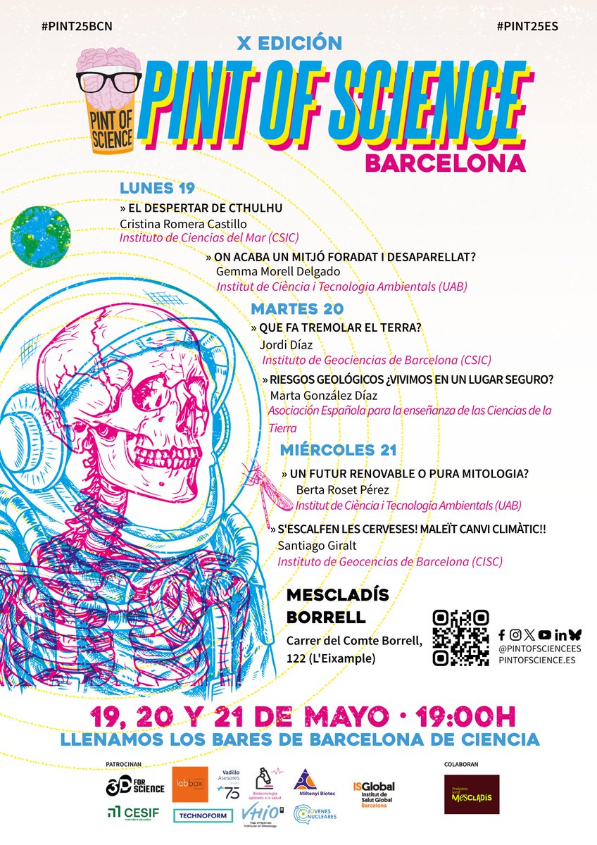 espaigea (@espaigea) on Twitter photo Arriben les Ciències de la Terra a <a href="/pintofscienceES/">Pint of Science ES</a> "Que fa tremolar el Terra?" <a href="/GEO3BCN_CSIC/">GEO3BCN - CSIC</a> i "Riesgos geológicos ¿Vivimos en un lugar seguro?" <a href="/aepect/">aepect</a>
📅20/05/2025
⏳ a les 19:00 h
📌Mescladís Borrell, C/ Comte Borell, 122
Ens veiem en el Mescladís! T'ho perdràs? Arriben les Ciències de la Terra a <a href="/pintofscienceES/">Pint of Science ES</a> "Que fa tremolar el Terra?" <a href="/GEO3BCN_CSIC/">GEO3BCN - CSIC</a> i "Riesgos geológicos ¿Vivimos en un lugar seguro?" <a href="/aepect/">aepect</a>
📅20/05/2025
⏳ a les 19:00 h
📌Mescladís Borrell, C/ Comte Borell, 122
Ens veiem en el Mescladís! T'ho perdràs?