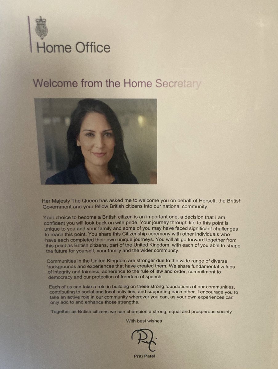 I’m a Labour councillor and have Priti Patel’s letter on my wall…

The day I became a British citizen back in 2020 was really important to me, as my status finally reflected the place I had considered home for a long time.

What people advising on this change probably don’t get