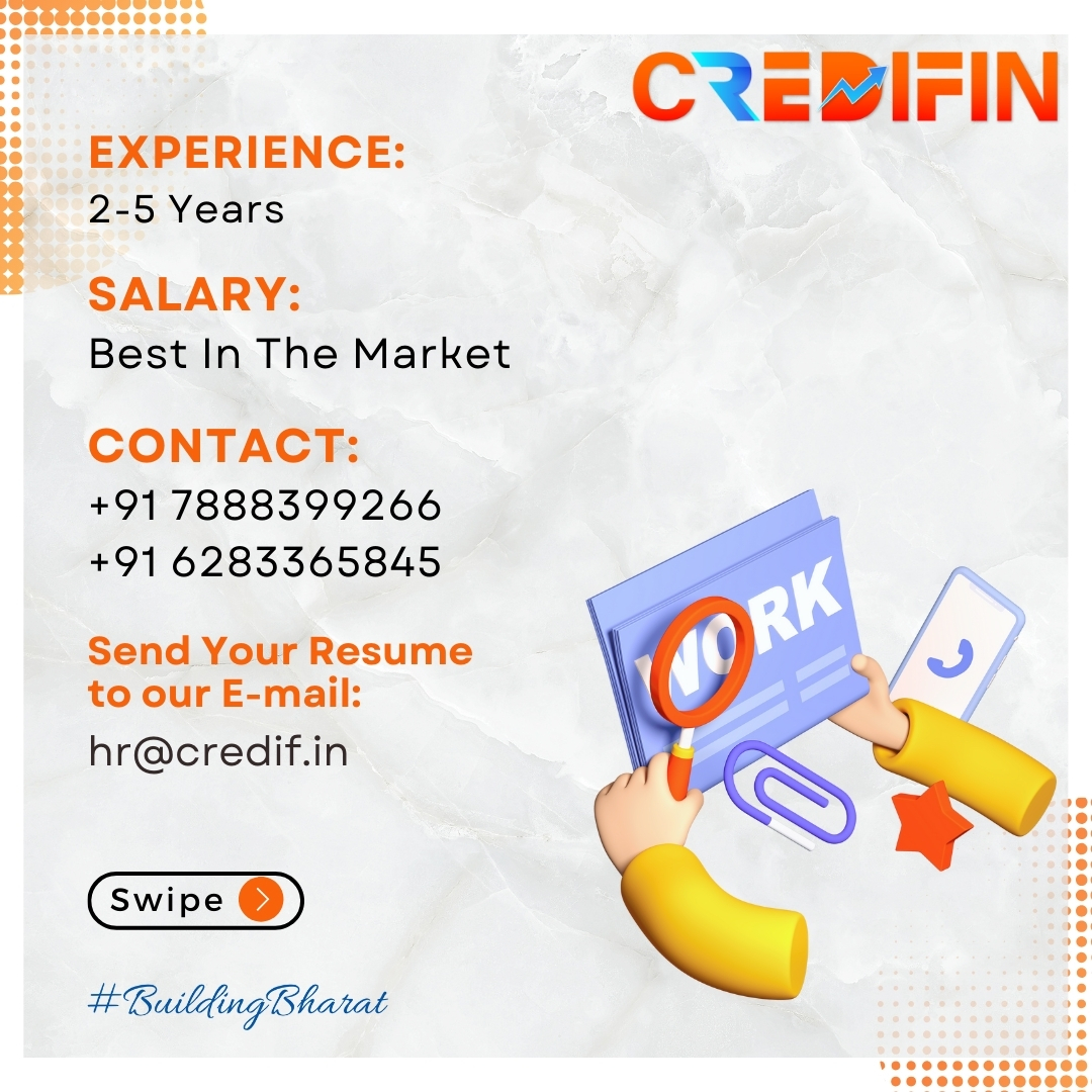 Credifin_'s tweet photo. 📢 We’re Hiring – Credit Manager 💼
💻 Work From Home &amp; grow with Credifin – a leading NBFC!

📧 Apply Now: hr@credif.in
📞 +91 7888399266 | +91 6283365845
.
.
#HiringAlert 🚨 #CreditManagerJobs #WorkFromHome 💻 #FinanceCareers #NBFCJobs #CredifinCareers #JobOpening #ApplyToday https://t.co/J6HHNZgf7I
