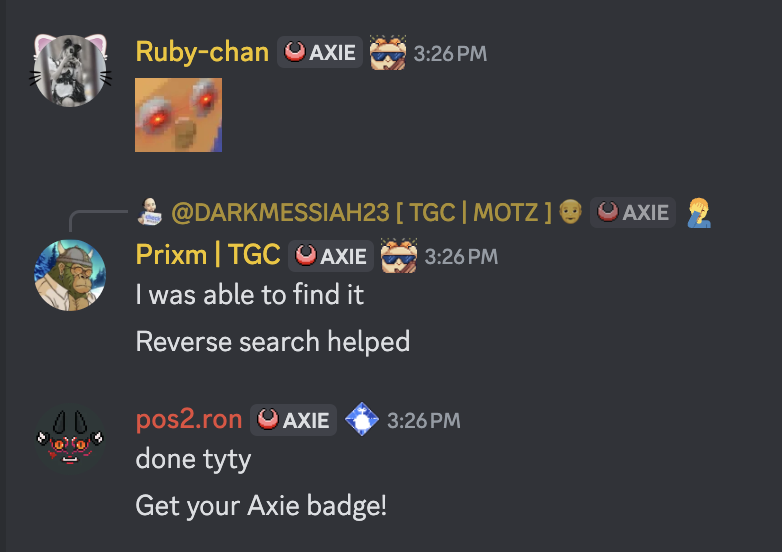 Do you have your Axie tag on Discord yet?

Reply to this post with a screenshot of your Axie tag for a chance to win a JP Axie!

Let's show the power of web3's most passionate community. Claim your Axie tag now👇

🔗: discord.gg/axie