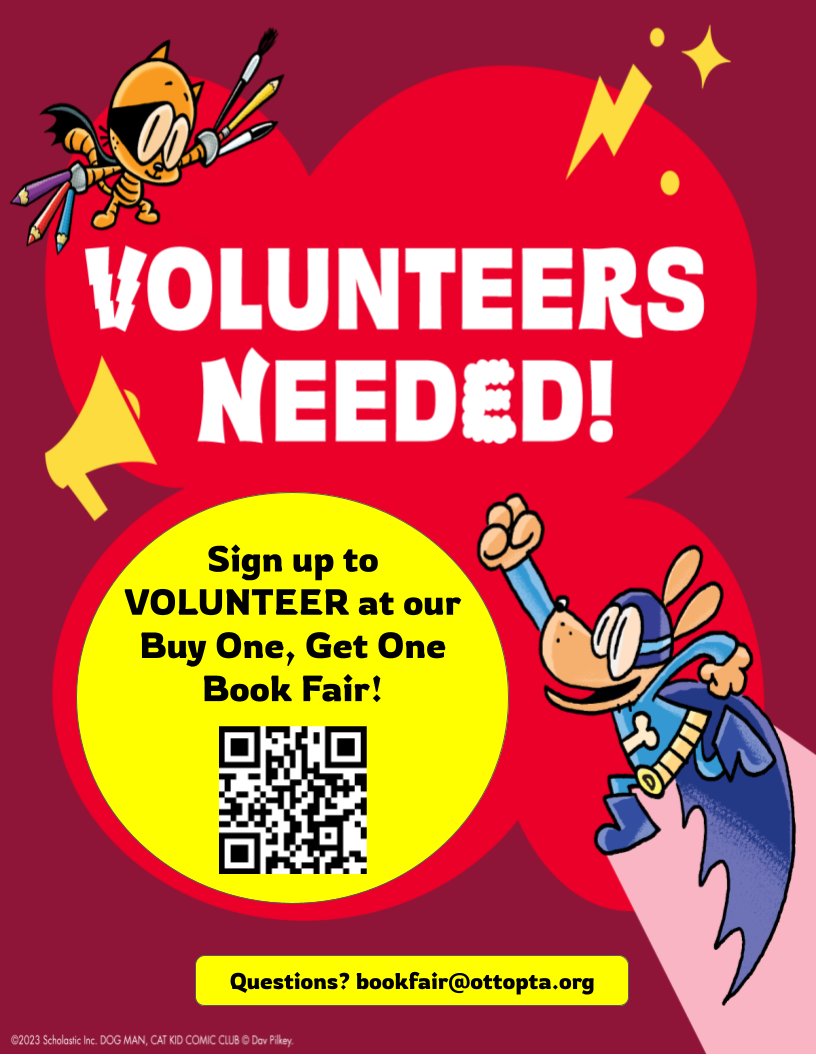 Our BOGO Book Fair is next week!  Volunteer for setup or to help during student shopping at signupgenius.com/go/30E0445A9AE…