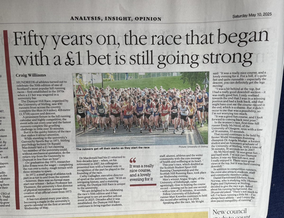 scottishathletics (@scotathletics) on Twitter photo HILL RUNNING
#SALtogether
Great to read about the Dumyat race <a href="/_SUAC/">Stirling University Athletics Club</a> <a href="/StirUni/">University of Stirling</a> <a href="/StirUniNews/">UoS Communications</a> in <a href="/heraldscotland/">The Herald</a> on Saturday - 50th edition of race last week 🏔️🏃
<a href="/GUSAHandH/">Hares and Hounds</a> <a href="/CathyTyrone/">Cathy Gallagher</a> <a href="/Michael87Wright/">Coach Wright</a> <a href="/TaritTweets/">Adrian Stott</a> <a href="/Tartanshorts/">Tartan Running Shorts</a> HILL RUNNING
#SALtogether
Great to read about the Dumyat race <a href="/_SUAC/">Stirling University Athletics Club</a> <a href="/StirUni/">University of Stirling</a> <a href="/StirUniNews/">UoS Communications</a> in <a href="/heraldscotland/">The Herald</a> on Saturday - 50th edition of race last week 🏔️🏃
<a href="/GUSAHandH/">Hares and Hounds</a> <a href="/CathyTyrone/">Cathy Gallagher</a> <a href="/Michael87Wright/">Coach Wright</a> <a href="/TaritTweets/">Adrian Stott</a> <a href="/Tartanshorts/">Tartan Running Shorts</a>