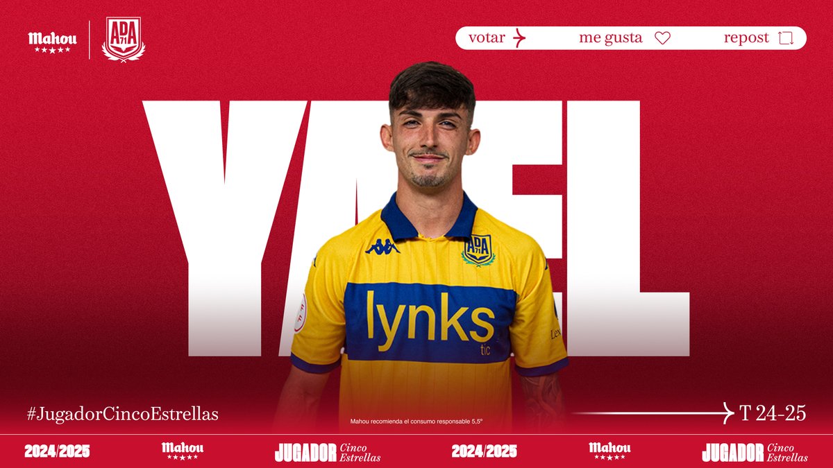 RT o MG si crees que <a href="/Yaelbg6/">YBG</a> ha sido el #JugadorCincoEstrellas del <a href="/AD_Alcorcon/">A.D. Alcorcón</a> en abril. (5/6)