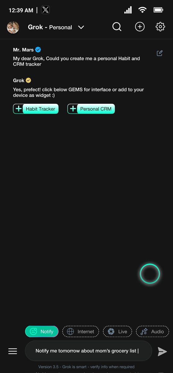 StayUNnoticed's tweet image. Painpoint
nowadays, users are overwhelmed by countless PERSONAL APPS - each requiring downloads, logins, permissions, and blind trust. calendars, habit trackers etc every need demands a new app, compramising data, privacy, and experience.
WHAT IF GROK CAN DO #3.5 ?