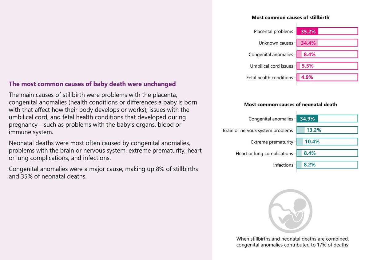 NPEU_Oxford's tweet image. The common causes of stillbirth and neonatal death remained the same in 2023. The cause of stillbirth remains unknown in one-third of cases. @TIMMSleicester @mbrrace
