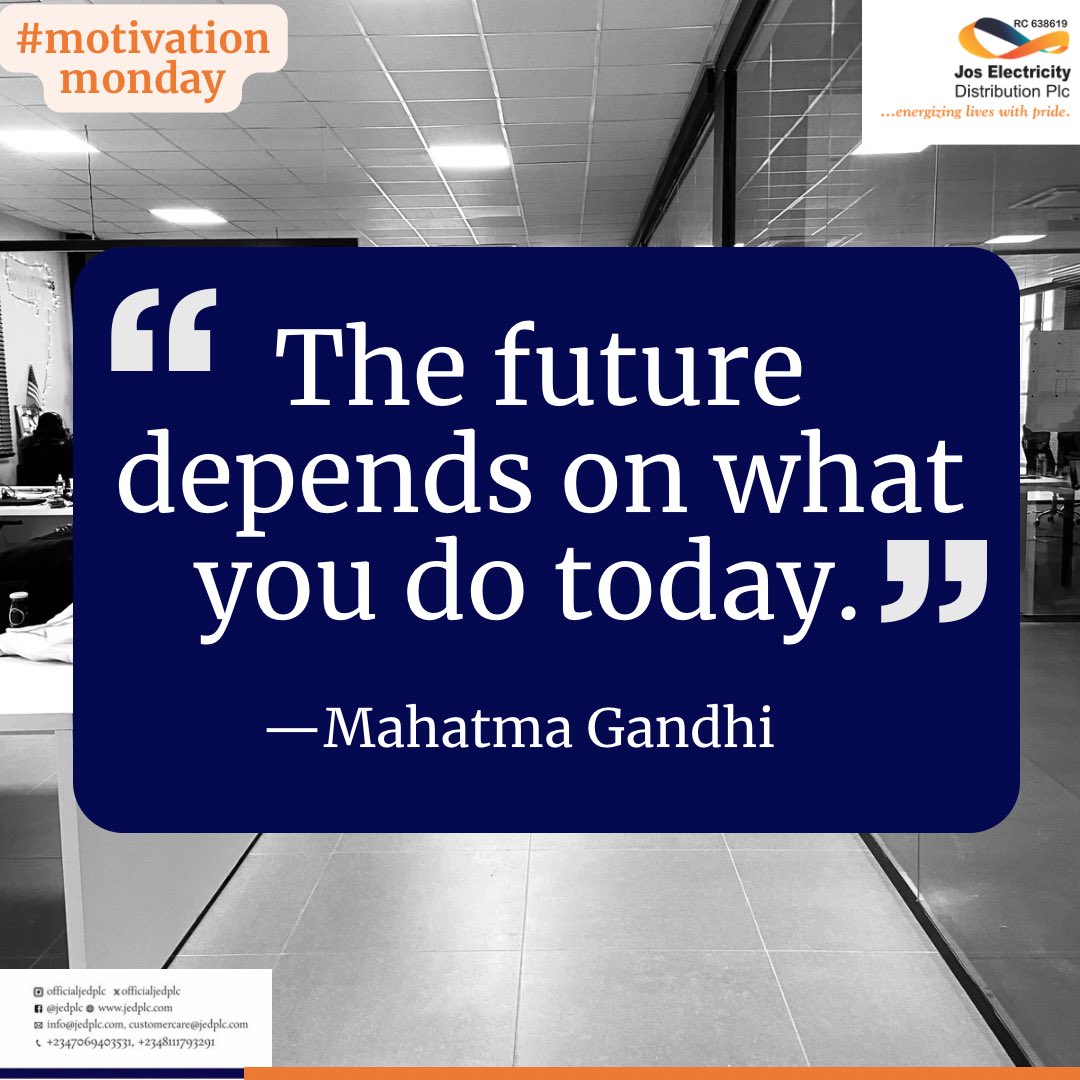 HELLO MONDAY!
“The future depends on what you do today. “
- Mahatma Gandhi

#jedplc
#energizingliveswithpride 
#motivationmondays