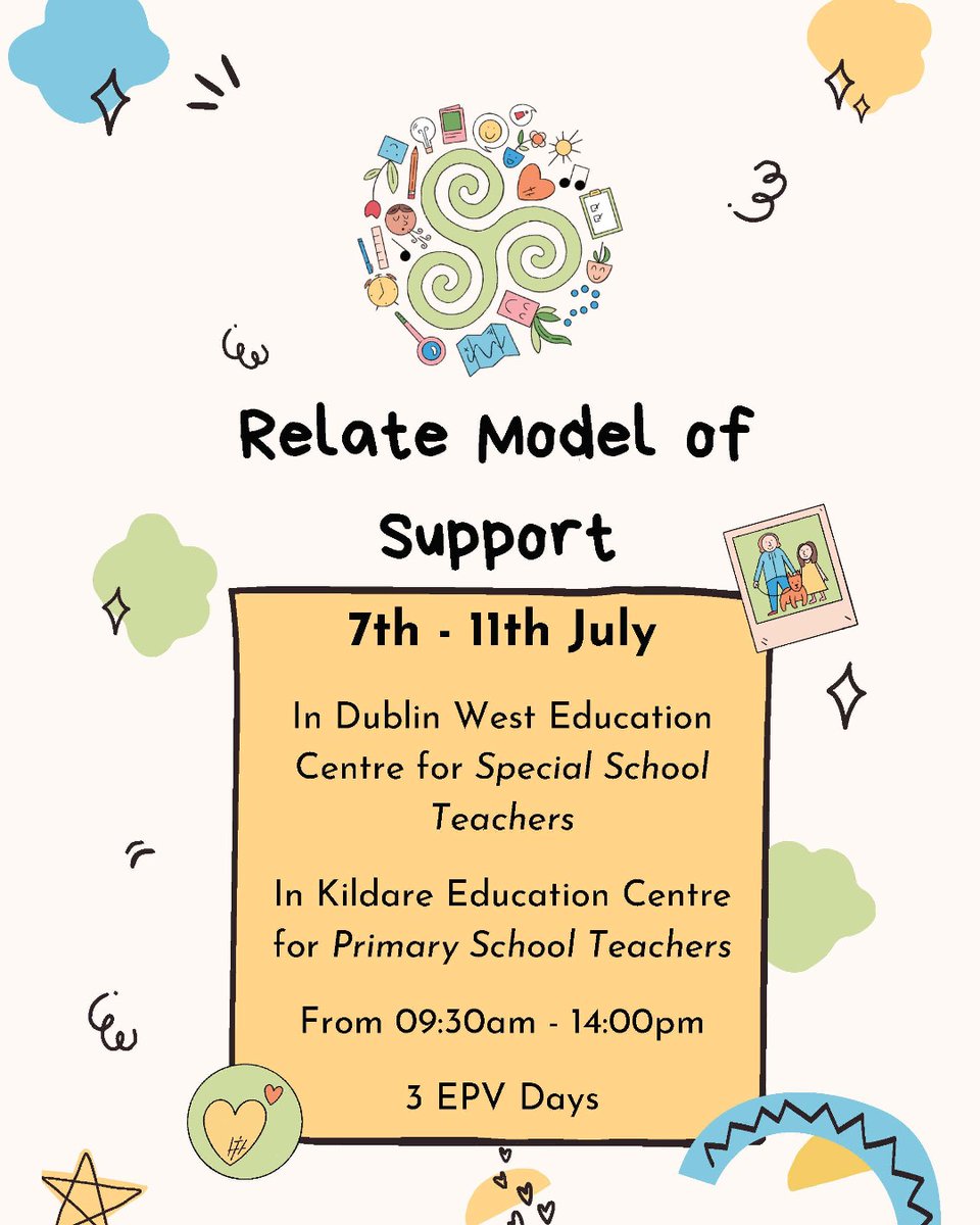 ncseirl's tweet image. 📢 NCSE Behaviour and Wellbeing are excited to announce our EPV day approved summer courses on the Relate Model of Support! Both courses are free for teachers and can be booked through the relevant education centre. Details of a virtual summer course will be coming soon!📍