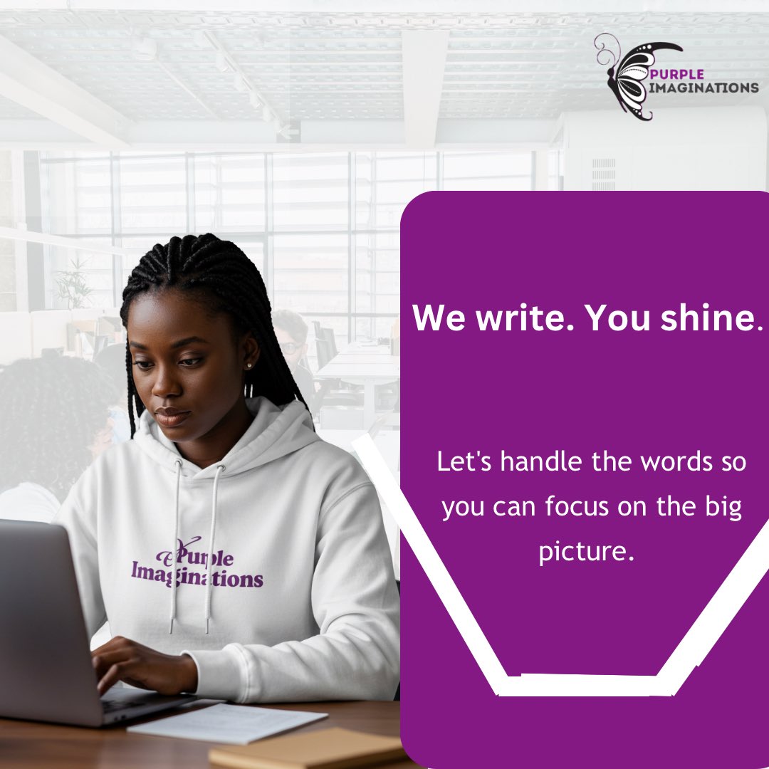 P_Imaginations_'s tweet image. You have the vision, we’ve got the words.

This week, let’s help you show up the right way.

Reach out to us today. 

#contentsupport #copywriting #newweek #monday #happynewweek #brandvoice #purpleimaginations