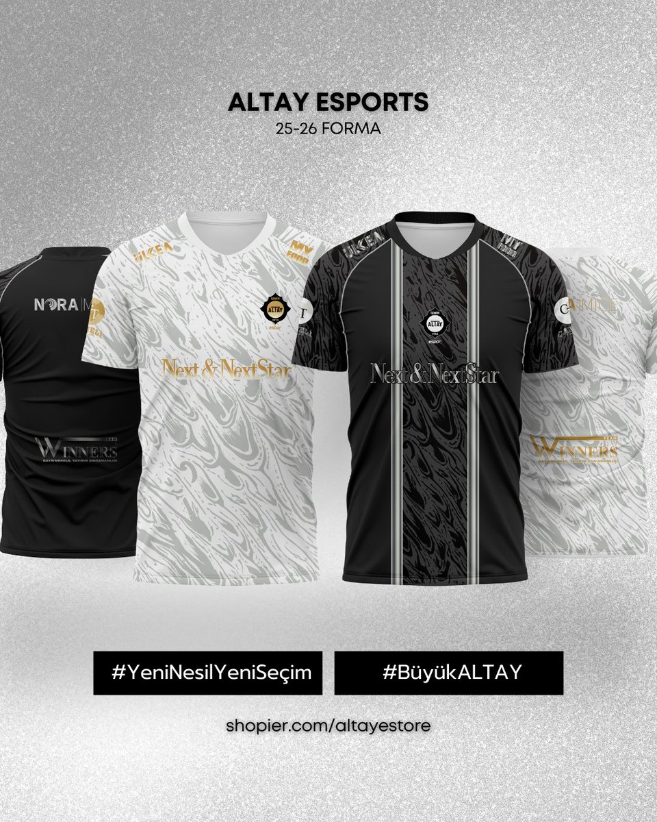 Altay dağlarından esen rüzgar, yeni neslin modern yüzü ile buluştu. 💨💨

🤍 Beyaz formamız; köklü tarihimizin geleceğe bıraktığı kudretli mirası simgeler.
🖤 Siyah formamız, savaşçı kimliğimizin kuvvetli ve kararlı yürüyüşünü temsil eder.

Altay eStore ⬇️
shopier.com/altayestore