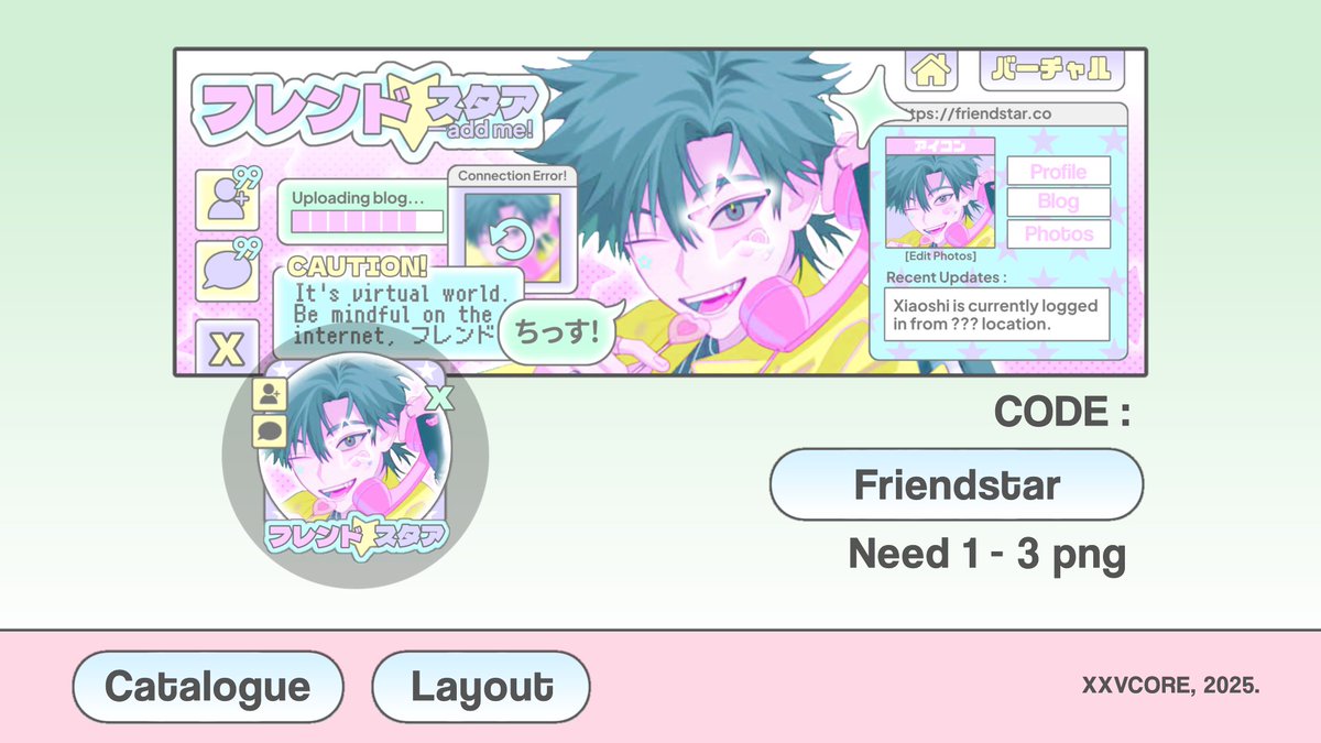 xxvcore's tweet image. Any interactions are appreciated ♡

Halo! Aku open titipan untuk dua katalog ini, 10 slot untuk masing masing katalog (might close earlier tho). Slot bisa langsung ditake via dm. Cek reply untuk form dan tnc 🫶

#zonauang