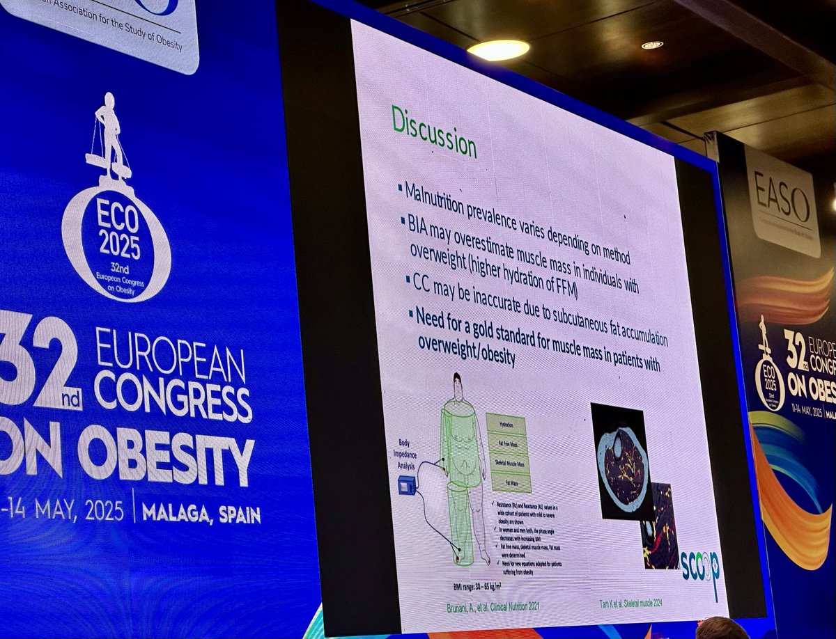 Juani Carretero Gomez (@carreterojuani) on Twitter photo Como evaluamos la malnutrición y la sarcopenia en personas con obesidad en hospital?
BIA puede sobrestimar masa muscular
La CC puede sobrestimarla
Necesitamos más datos y herramientas validadas
#ECO2025 <a href="/Diabetes_SEMI/">GT-SEMI Diabetes, Obesidad y Nutrición #17DM_SEMI</a> <a href="/PabloPerezMar16/">Pablo Perez Martinez</a> Como evaluamos la malnutrición y la sarcopenia en personas con obesidad en hospital?
BIA puede sobrestimar masa muscular
La CC puede sobrestimarla
Necesitamos más datos y herramientas validadas
#ECO2025 <a href="/Diabetes_SEMI/">GT-SEMI Diabetes, Obesidad y Nutrición #17DM_SEMI</a> <a href="/PabloPerezMar16/">Pablo Perez Martinez</a>