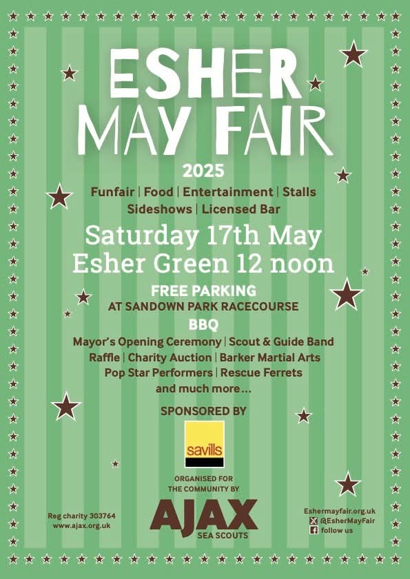 After a great #ThamesDiiton fair (huge thanks to all the organisers and sponsors), the fun starts again in #Esher next Saturday