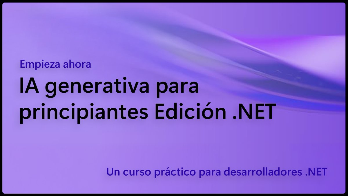 msdev_es's tweet photo. El curso "IA generativa para Principiantes .NET" en GitHub está diseñado para ayudar a los desarrolladores de #puntoNET a adentrarse en el mundo de la #IAGenerativa. Empieza a añadir la IA generativa a tus proyectos .NET. https://t.co/VFoOw0y8gy https://t.co/TFM2sxBKcr
