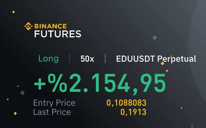 falcon_line's tweet photo. $EDU
0.10 $ Birim Maliyet ile Alıp 0,14 $ da sattığım EDU Coinleri 0.106 $ da tekrar geri almıştım.

Şuan $EDU 0.20 $
Alım yerimden getiri +%100
Başabaş maliyetimden getiri +%150

Bu Maliyetlerle
Spot HODL ediyorum.
Vadeli parçalı satış yaparak uzun vade taşıyorum.

#EDUBTC $EDU #EDUUSDT #EDU  #EDUETH
#falconlinetrade
#falconlinefamily
#futurestrading