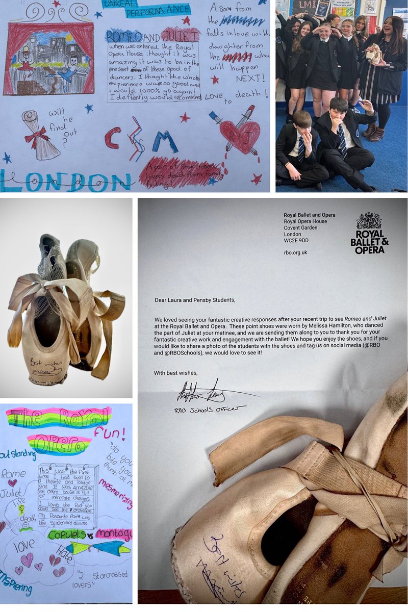 A special parcel has arrived! As a thank you for our students' brilliant responses to watching <a href="/rbo_org/">Royal Ballet and Opera</a>  perform Romeo and Juliet, we've been sent principal dancer Melissa Hamilton's point shoes 📷 that she wore whilst dancing the role of Juliet in the performance we saw!