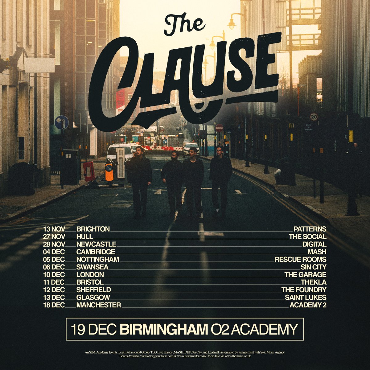 Solo Music Agency (@solomusicagency) on Twitter photo UK Headline Tour announced for <a href="/theclauseuk/">THE CLAUSE</a> in support of their debut album 'Victim of a Casual Thing'. On sale Friday at 10am. UK Headline Tour announced for <a href="/theclauseuk/">THE CLAUSE</a> in support of their debut album 'Victim of a Casual Thing'. On sale Friday at 10am.