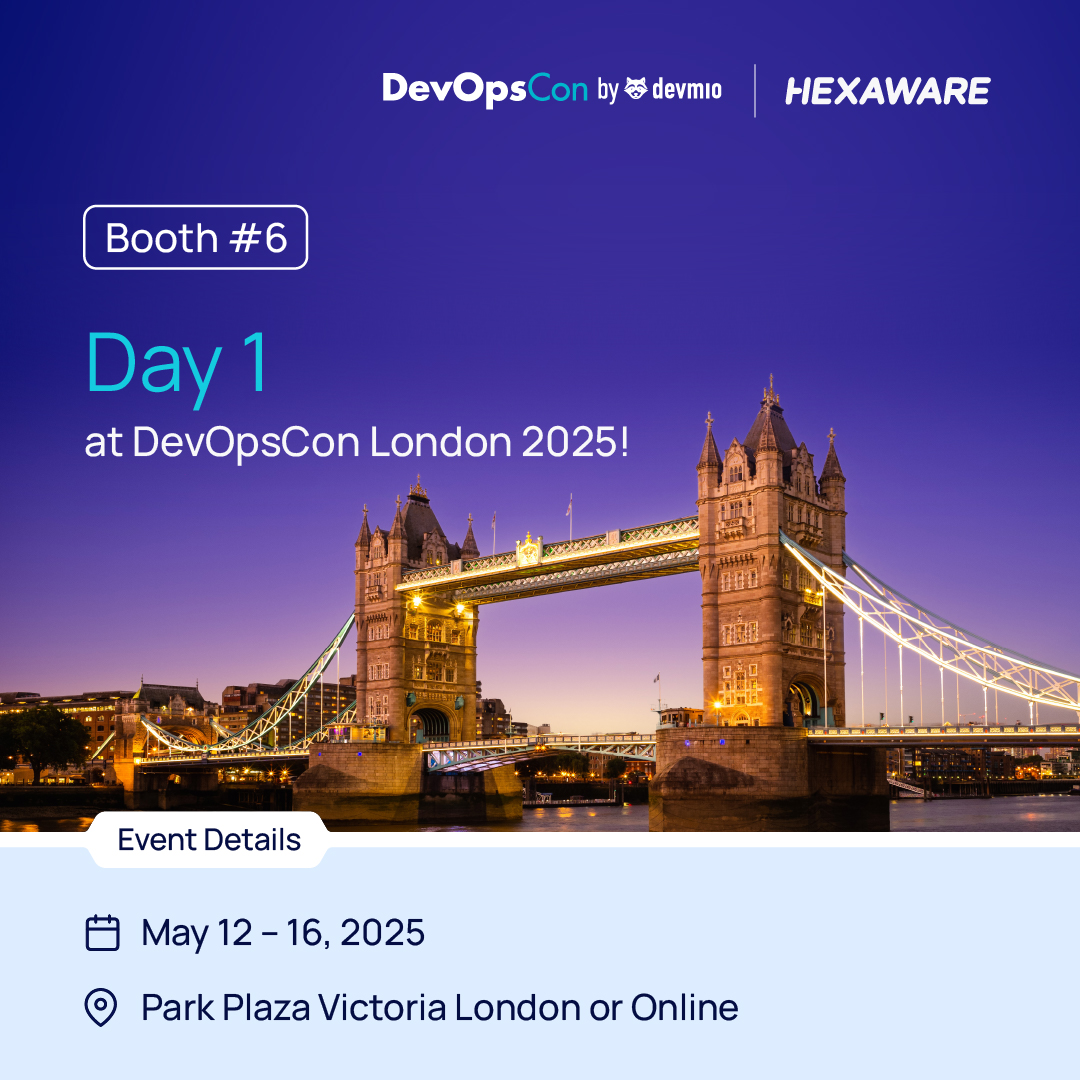 HexawareGlobal's tweet photo. It’s Day 1 of #DevOpsCon London 2025! Join us at Booth #6 to connect, explore insights, and learn from experts. Don’t miss Shivaji Sudarshan Pai’s session on #AI-Powered Value Stream Reporting on May 13!  https://t.co/2nHGBmWIW0

#DevOpsCon2025 #DevOps https://t.co/a9Y06UtGqn