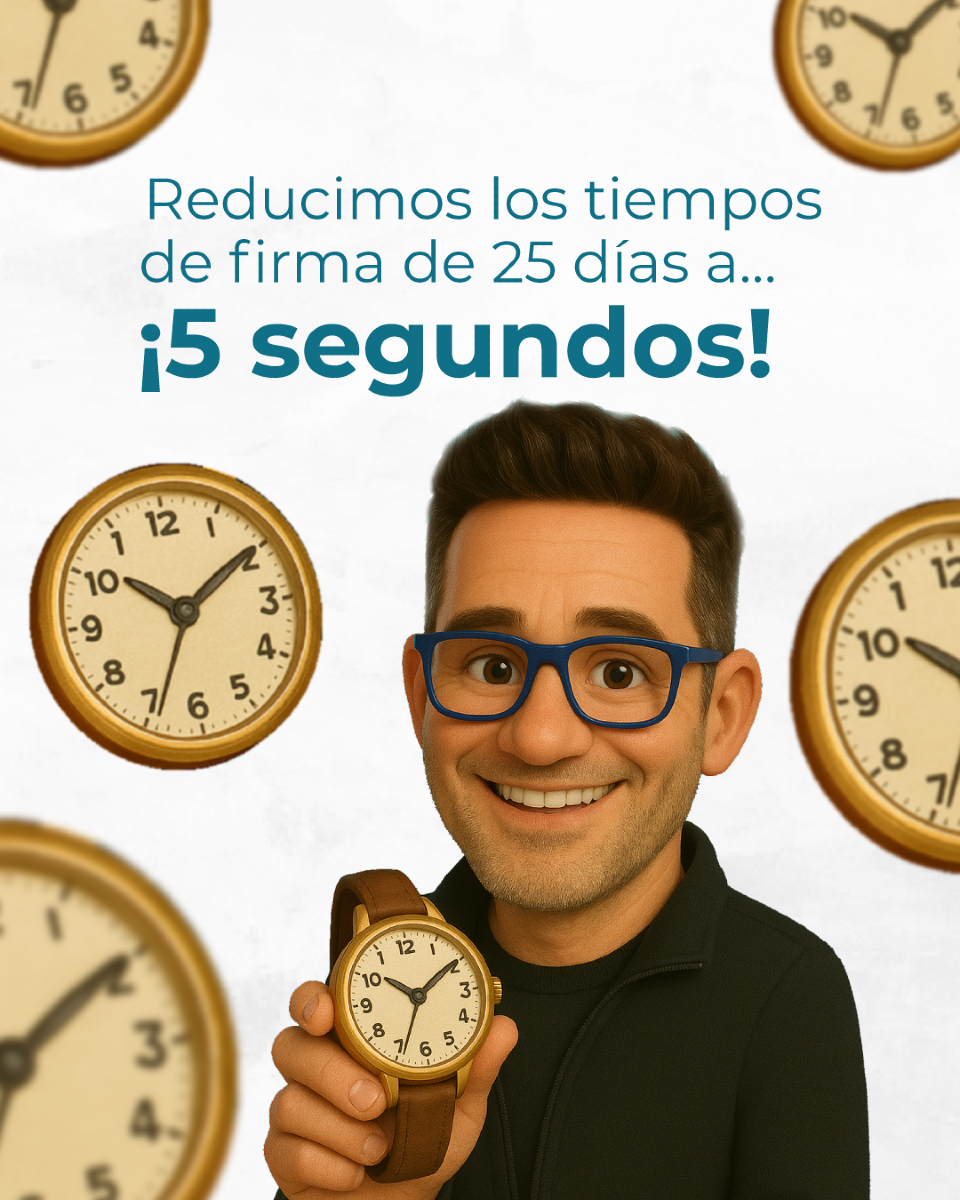 🕐 De 25 días a solo 5 segundos.
Sí, como lo lees.

Antes, firmar un documento podía implicar imprimirlo, enviarlo, esperar la devolución… y repetir si algo fallaba. Todo ese proceso podía alargarse más de 3 semanas. 😩

#Firmafy #FirmaElectrónica #TransformaciónDigital