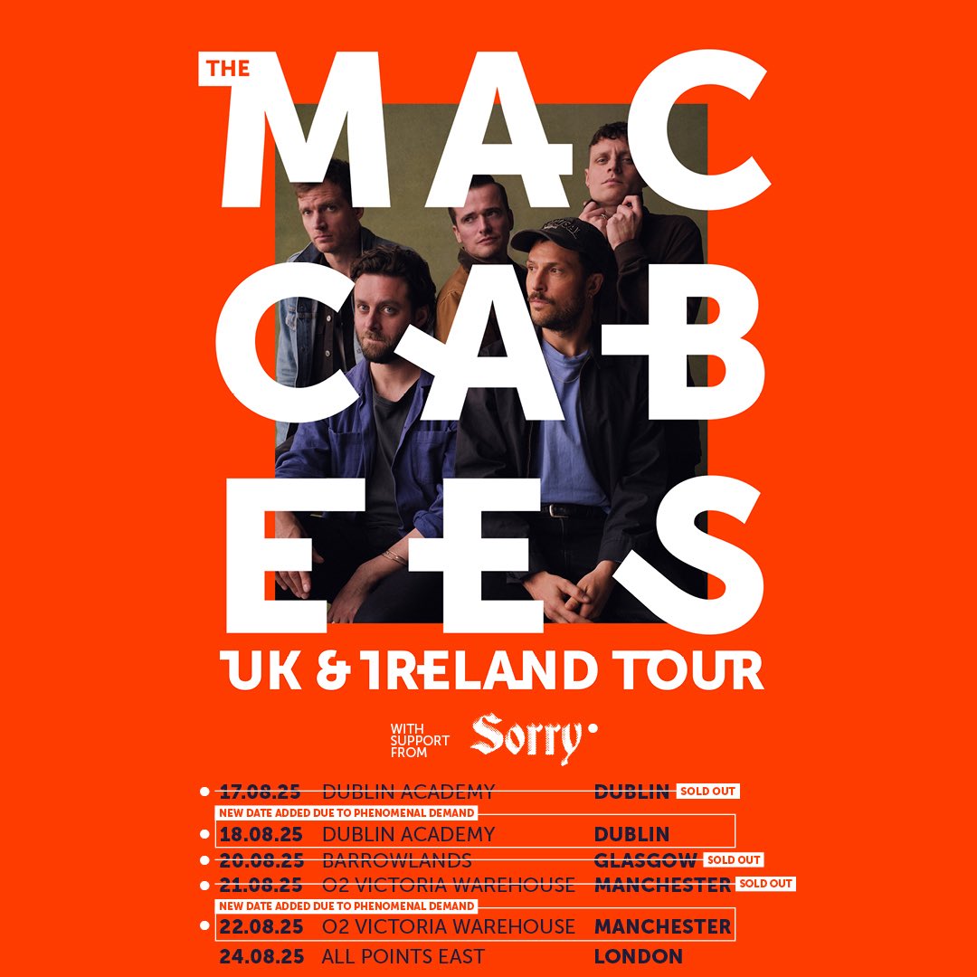 We are happy to announce that, not only is Manchester Night 1 officially sold out, but the amazing <a href="/sorrybanduk/">SORRY</a> will be joining us as support for these UK warm up shows.